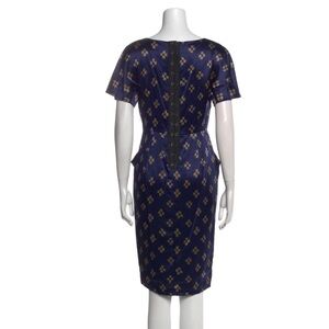 3.1 Phillip Lim Navy and Gold Midi Dress